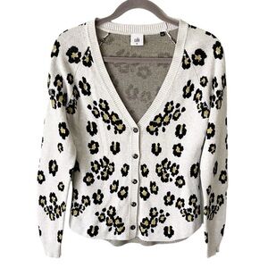 CAbi Cardigan Sweater Women's XS Kiki Animal Print Button Front 5277